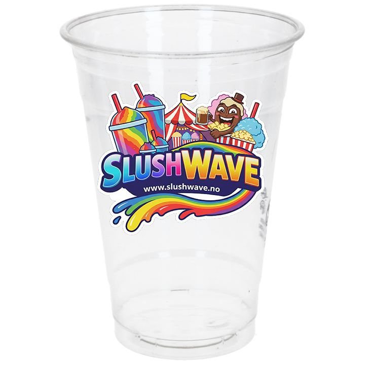 Plastglass "SLUSH WAVE" 0,4 liter. R-Pet (Ø95mm) 50stk