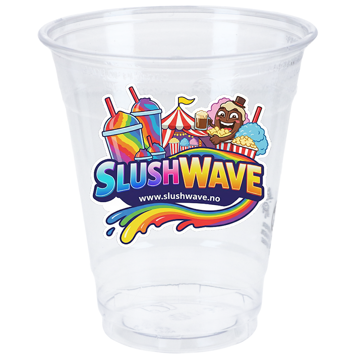 Plastglass "SLUSH WAVE" 0,3 liter R-Pet (Ø95mm) 50stk