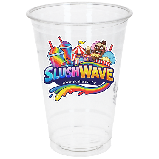 Plastglass "SLUSH WAVE" 0,4 liter.  R-Pet (Ø95mm) 50stk